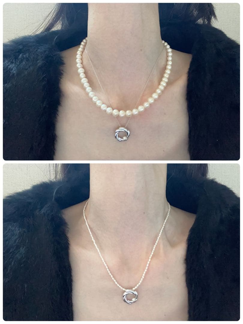 TASAKI Flora Pearl Necklace Pendant featuring a 4mm freshwater pearl and adjustable 38-41cm chain with removable top