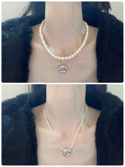TASAKI Flora Pearl Necklace Pendant featuring a 4mm freshwater pearl and adjustable 38-41cm chain with removable top