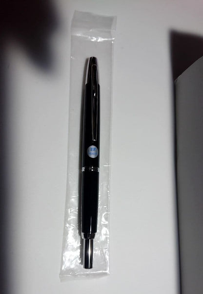 PILOT Capless Black fountain pen with extra fine nib shown with case and instruction manual