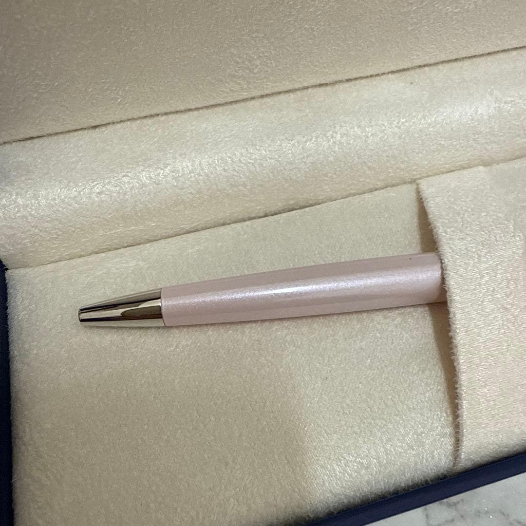 Waterman pink metal ballpoint pen with dedicated case on white background
