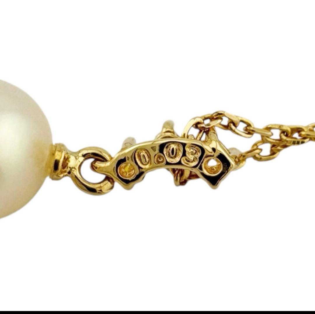 TASAKI Akoya pearl necklace with diamond accents in 18K gold on a white background