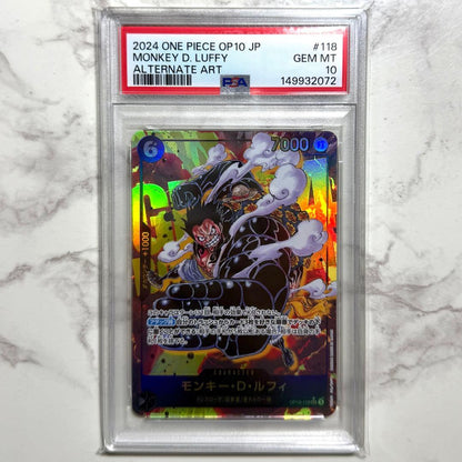 PSA 10 One Piece Monkey D. Luffy SEC — OP10-118 — Japanese