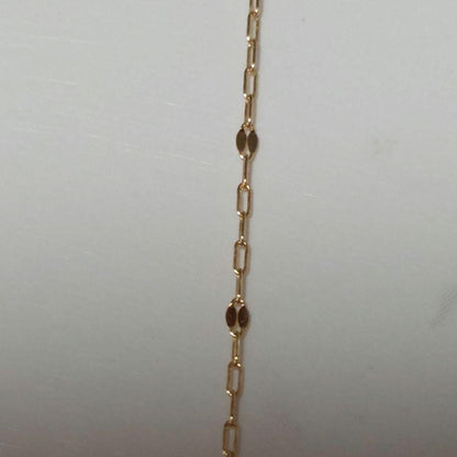 18K gold necklace 80cm long with a 1.5cm x 1.3cm K14gf pendant top
