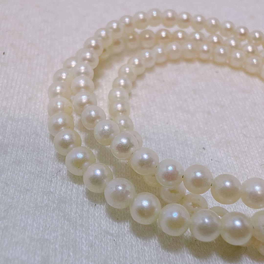 14K gold clasp Akoya baby pearl necklace with 2.8 to 3.3mm pearls on a 40cm chain