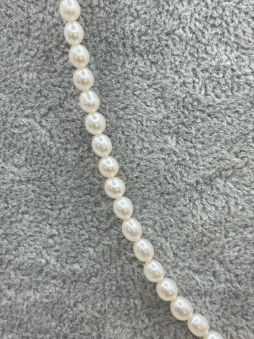 K18 Akoya Pearl Necklace with 7mm baby pearls and pearl mirror ball pendant, 40cm length