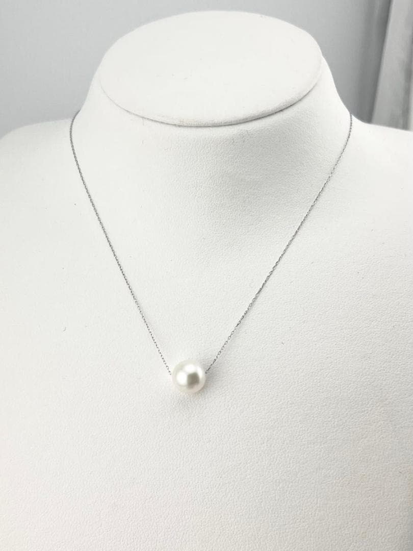Akoya Pearl Thread Necklace 40cm length displayed on a white background showing lustrous pearls