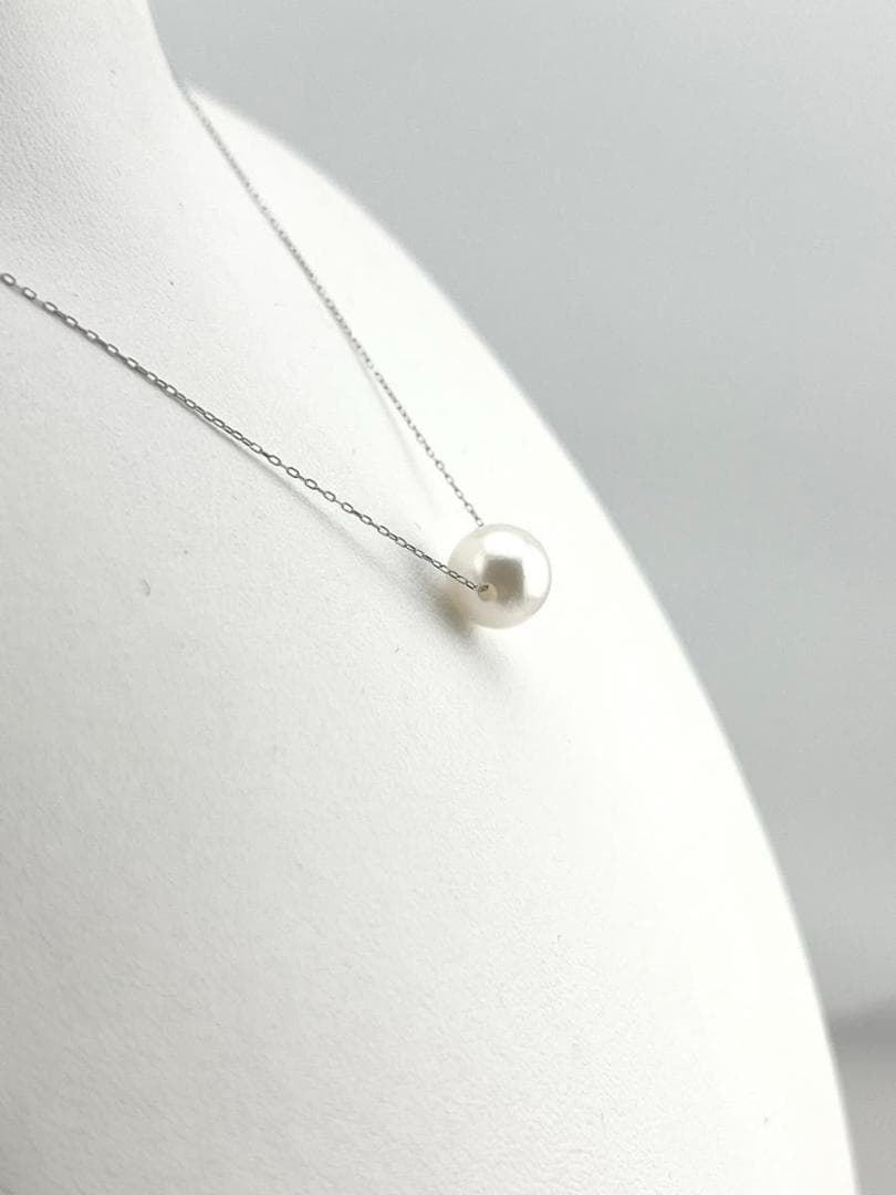 Akoya Pearl Thread Necklace 40cm length displayed on a white background showing lustrous pearls