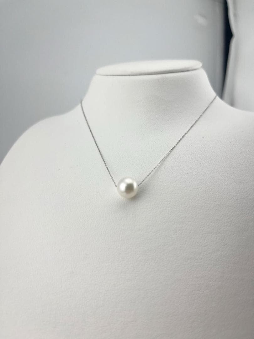 Akoya Pearl Thread Necklace 40cm length displayed on a white background showing lustrous pearls