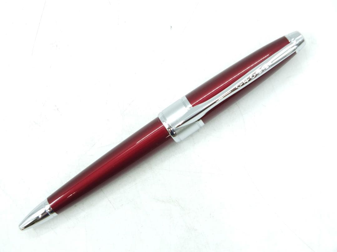 CROSS Apogee Twist Style Titanium Red Lacquer ballpoint pen in Duck Red color with case