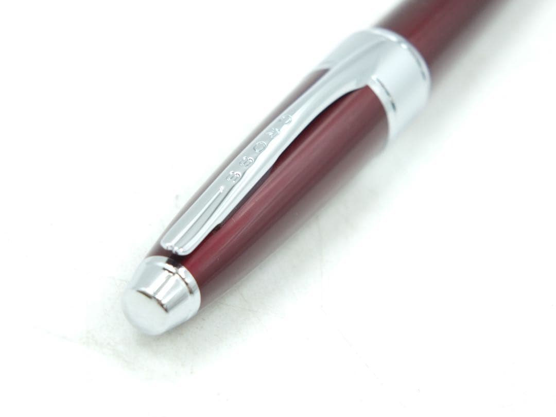 CROSS Apogee Twist Style Titanium Red Lacquer ballpoint pen in Duck Red color with case