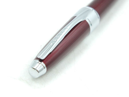 CROSS Apogee Twist Style Titanium Red Lacquer ballpoint pen in Duck Red color with case
