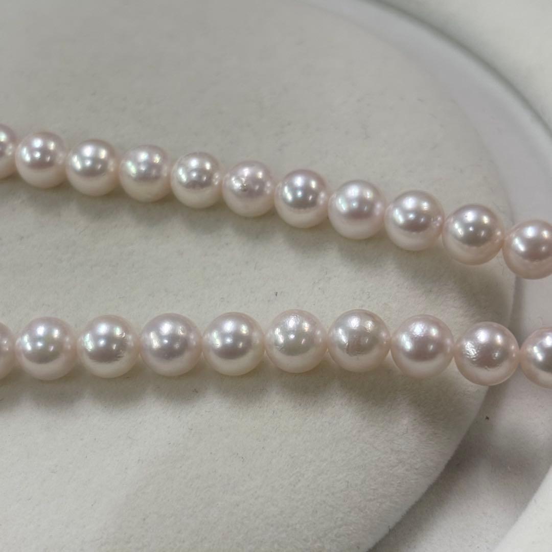 Akoya pearl necklace 44cm with 6.9-9.5mm gradient pearls from Ise-Shima Ago Bay displayed on a white background