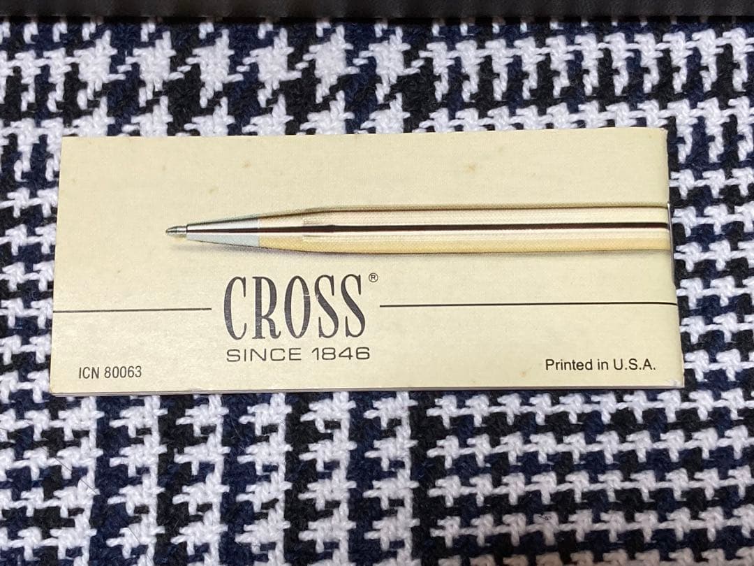 CROSS ballpoint pen with 14K gold overlay black ink and rare old logo made in USA