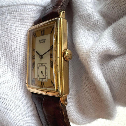 SEIKO Tank Vintage Roman Sumo Quartz Men's Watch — Japanese