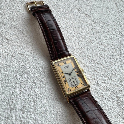 SEIKO Tank Vintage Roman Sumo Quartz Men's Watch — Japanese