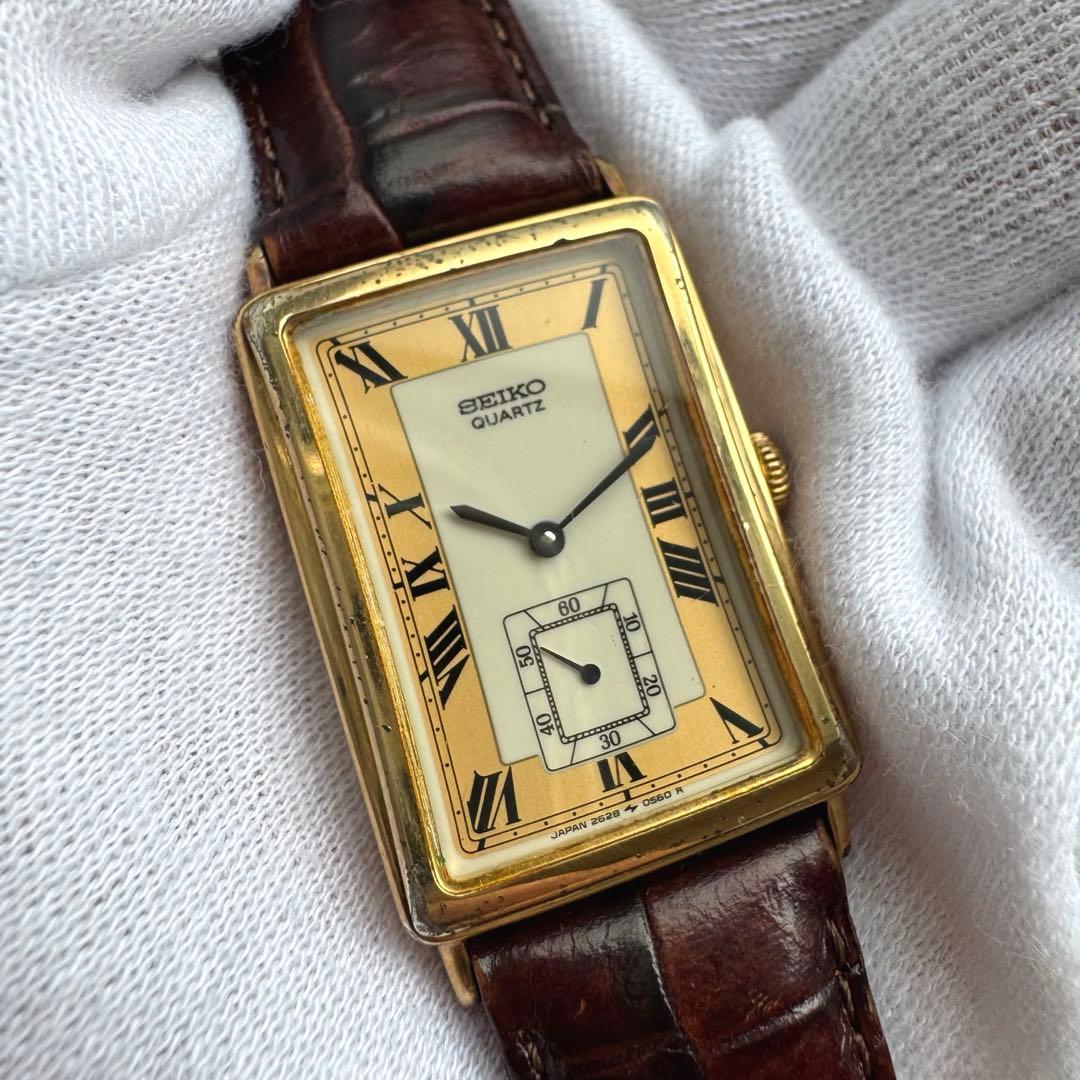 SEIKO Tank Vintage Roman Sumo Quartz Men's Watch — Japanese