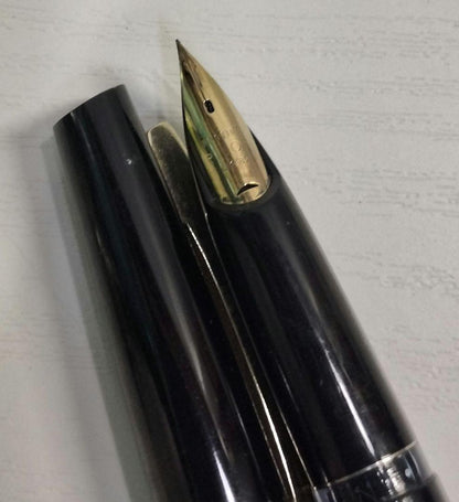 Pilot E fountain pen with 14K nib showing replaced ink and used condition