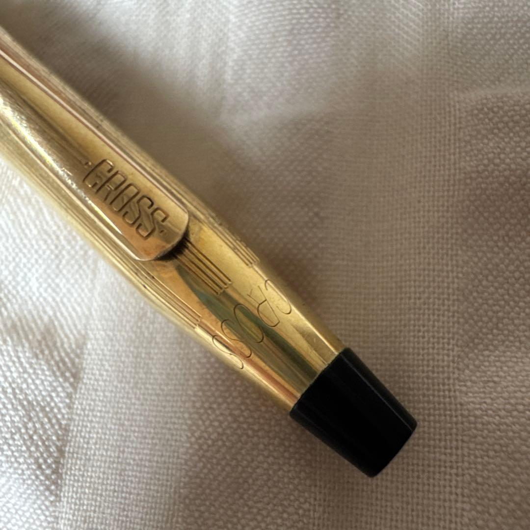 Vintage Cross Classic Century ballpoint pen in gold with 12KT old logo and oil-based ink