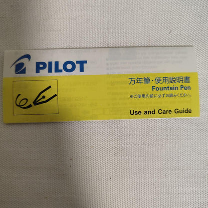 Green 8321 PILOT COCOON Fountain Pen in blue with instruction manual and transparent case