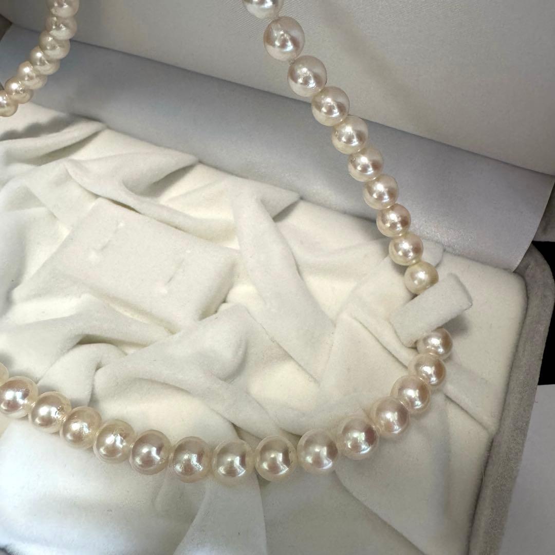 Akoya pearl necklace featuring approximately 7.8mm large white-based pearls