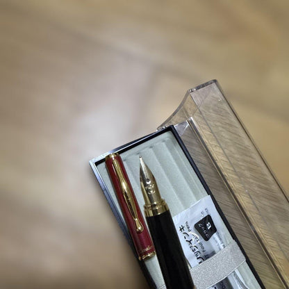 Discontinued Pilot Cavalier red ink pen with metal and plastic body