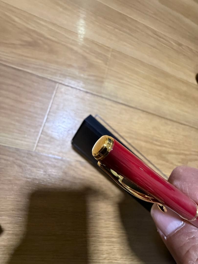 Discontinued Pilot Cavalier red ink pen with metal and plastic body
