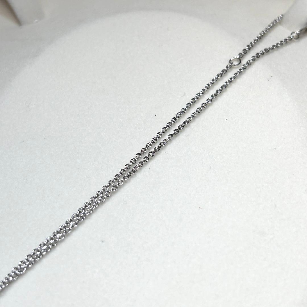 Mikimoto Akoya pearl silver necklace with 6.5mm pearls and 44cm chain length