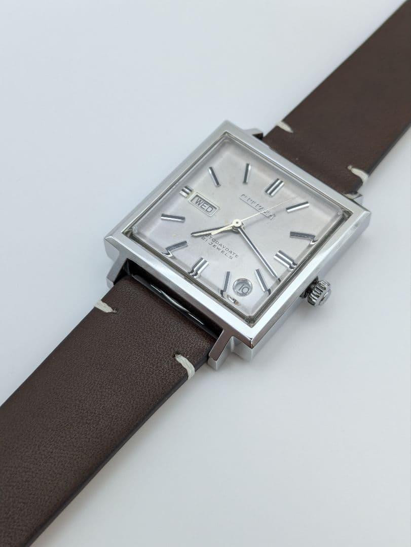 Citizen Automatic Square Case Day-Date Men's Watch — Japanese