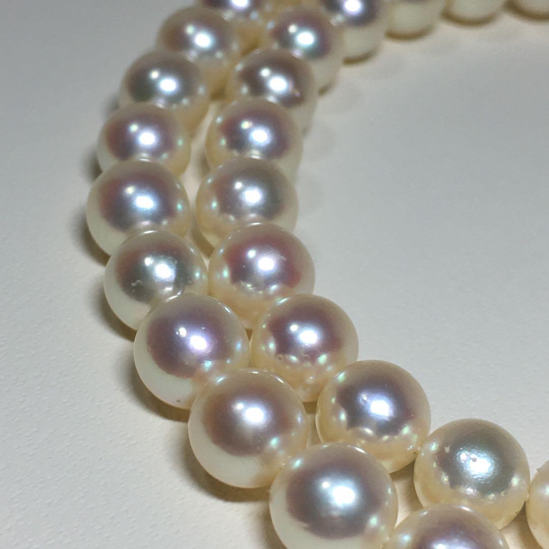 TASAKI Akoya pearl necklace 6.5-6.9mm pearls with SV clasp displayed on a white background
