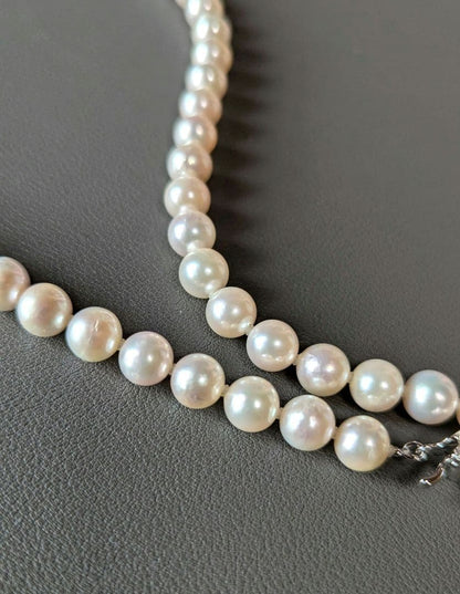 Ayako Pearl Necklace 8mm P34 featuring 8mm pearls with silver clasp on 21cm necklace length