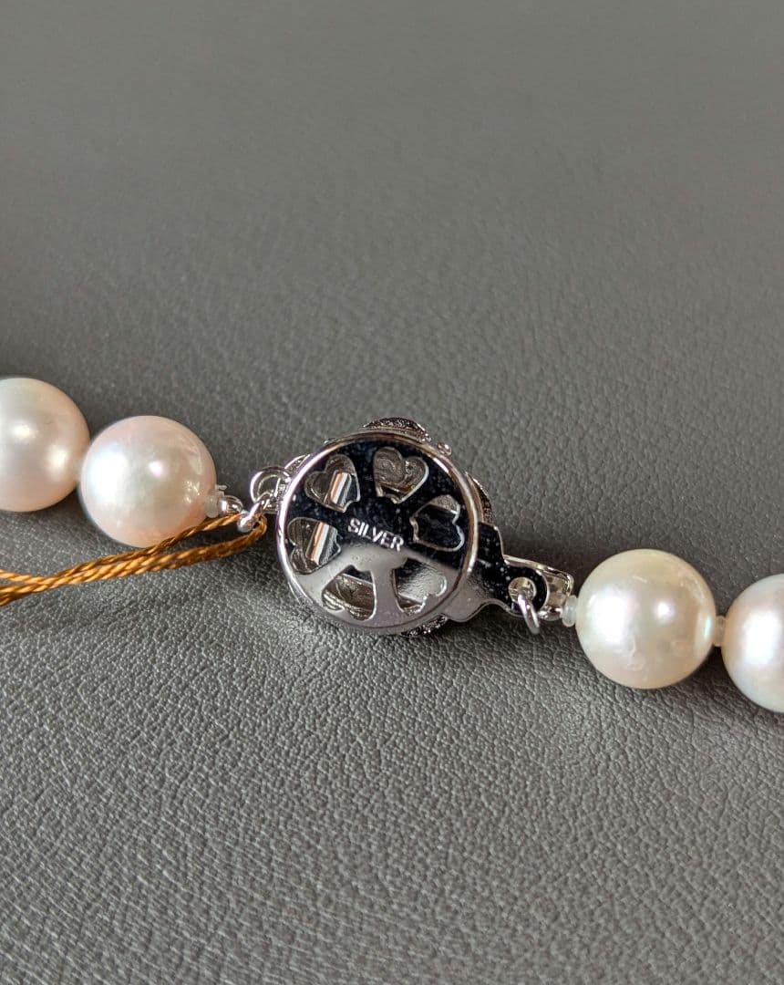 Ayako Pearl Necklace 8mm P34 featuring 8mm pearls with silver clasp on 21cm necklace length