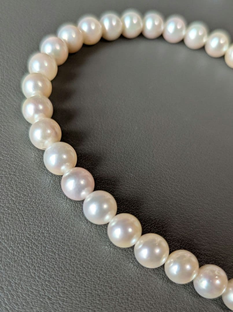 Ayako Pearl Necklace 8mm P34 featuring 8mm pearls with silver clasp on 21cm necklace length