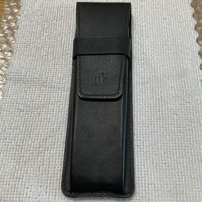WATERMAN fountain pen with converter and black pen case holding three writing instruments