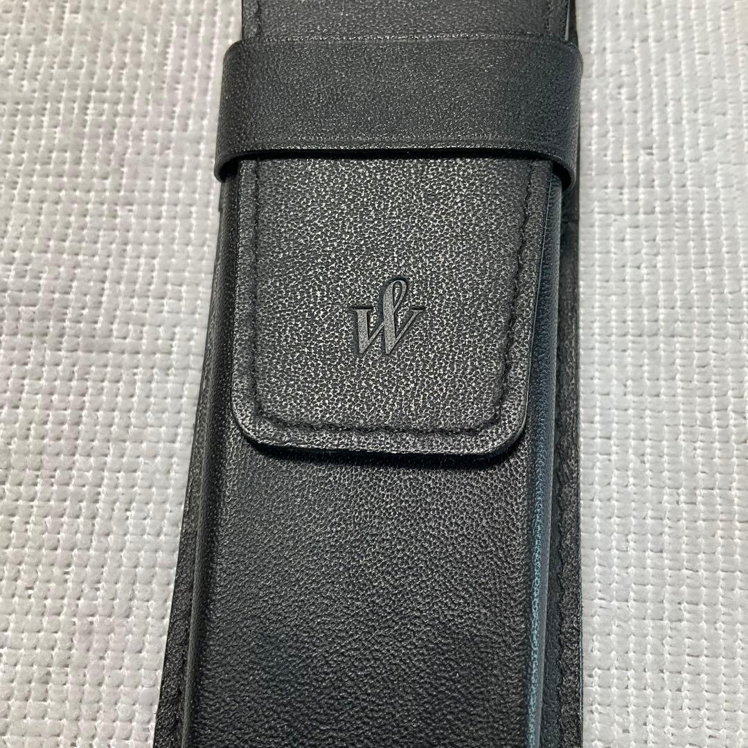 WATERMAN fountain pen with converter and black pen case holding three writing instruments