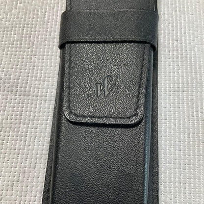 WATERMAN fountain pen with converter and black pen case holding three writing instruments