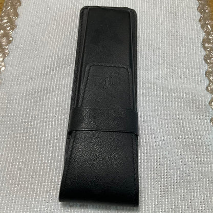 WATERMAN fountain pen with converter and black pen case holding three writing instruments