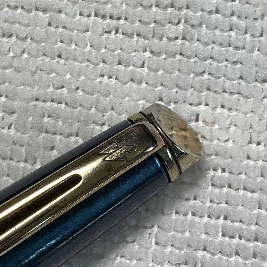 WATERMAN fountain pen with converter and black pen case holding three writing instruments