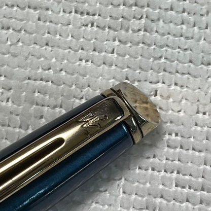 WATERMAN fountain pen with converter and black pen case holding three writing instruments