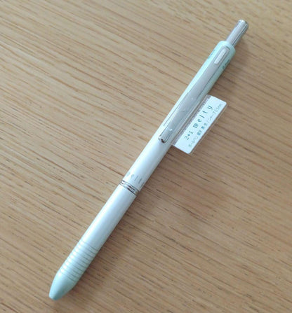 Pilot Melty 2+1 multi-function swing-type pen with black and red ballpoint tips and green 0.5mm mechanical pencil barrel