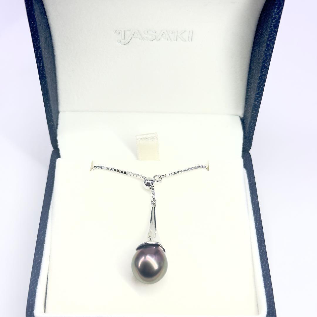 Tasaki SV Black Bird of Paradise necklace featuring a 10.8mm peacock color pearl on a 45cm chain