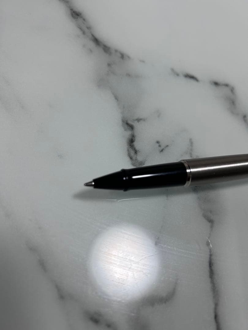 Waterman Hemisphere ballpoint and rollerball pen with stainless steel body engraved France and WATERMAN