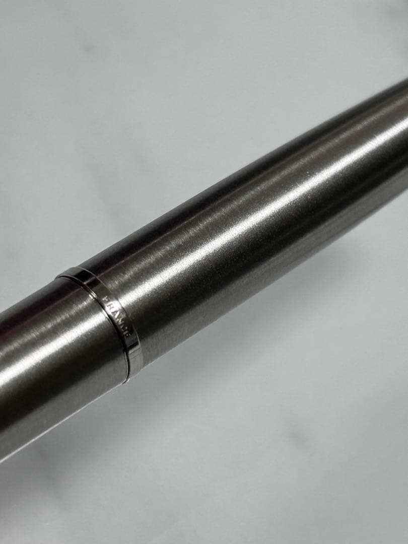 Waterman Hemisphere ballpoint and rollerball pen with stainless steel body engraved France and WATERMAN