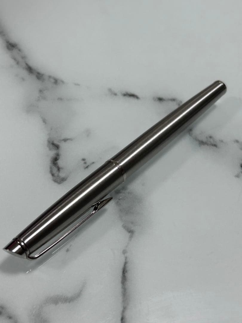Waterman Hemisphere ballpoint and rollerball pen with stainless steel body engraved France and WATERMAN