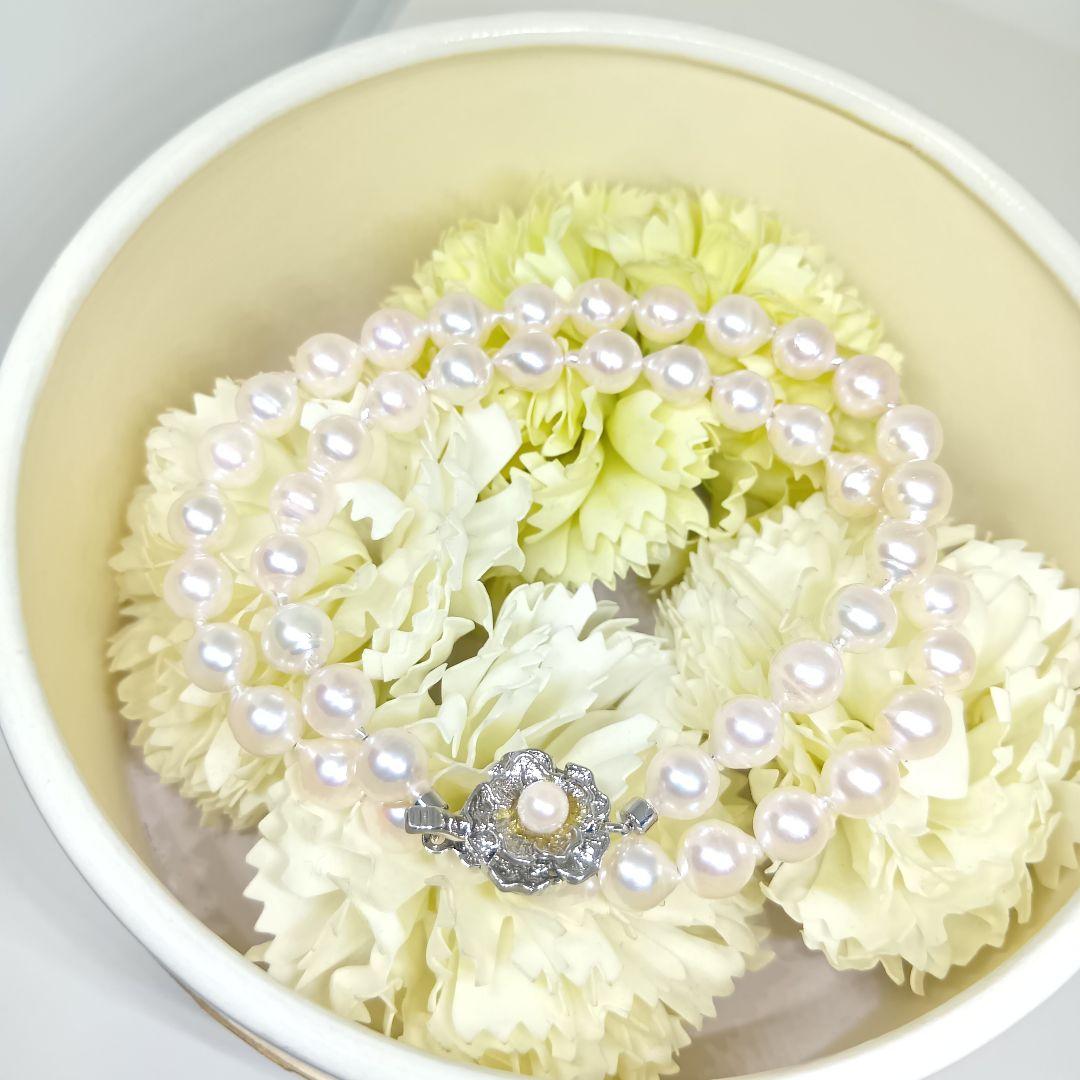 Akoya Baroque genuine pearl necklace with 7-7.5mm pearls on 41cm silver 925 chain stamped SILVER