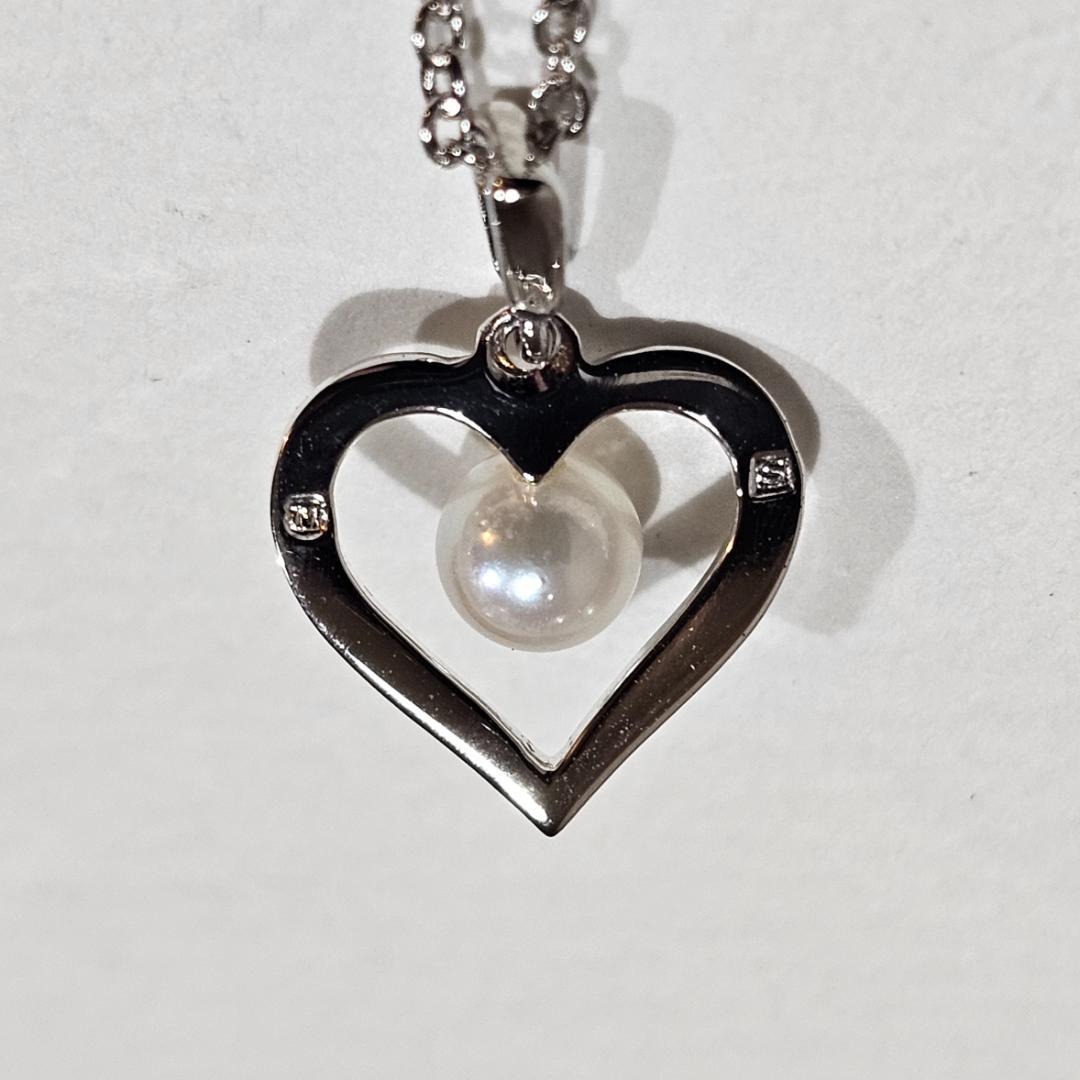 Mikimoto vintage 5mm pearl necklace with sterling silver SV925 chain length 38cm from 1970s-1980s
