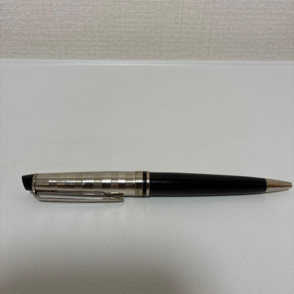 Waterman ballpoint pen in black and silver with metallic finish alongside its dedicated case