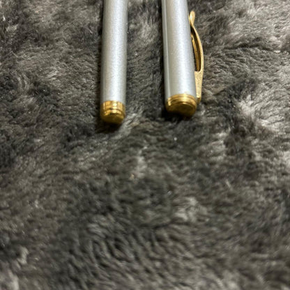 Used PILOT Pavé silver fountain pen with gold clip and metal body