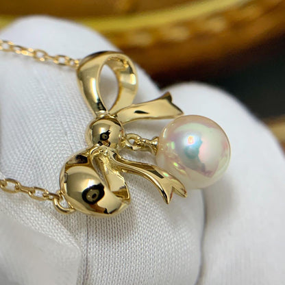 K18YG Mikimoto necklace with a 7.3mm Akoya pearl pendant and 40cm gold chain