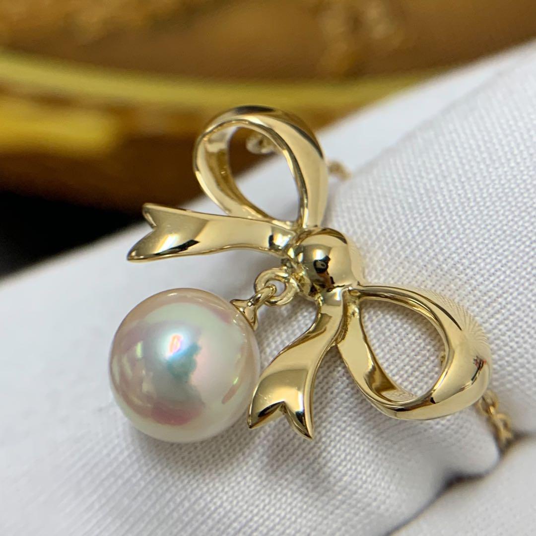 K18YG Mikimoto necklace with a 7.3mm Akoya pearl pendant and 40cm gold chain