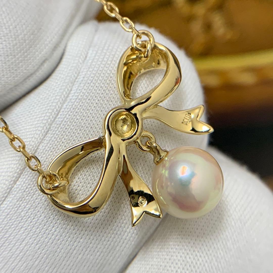 K18YG Mikimoto necklace with a 7.3mm Akoya pearl pendant and 40cm gold chain